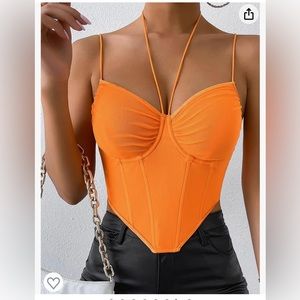 Asymmetrical Hem Crop Tank Top Y2K Trendy Sleeveless Solid Cami Shirt